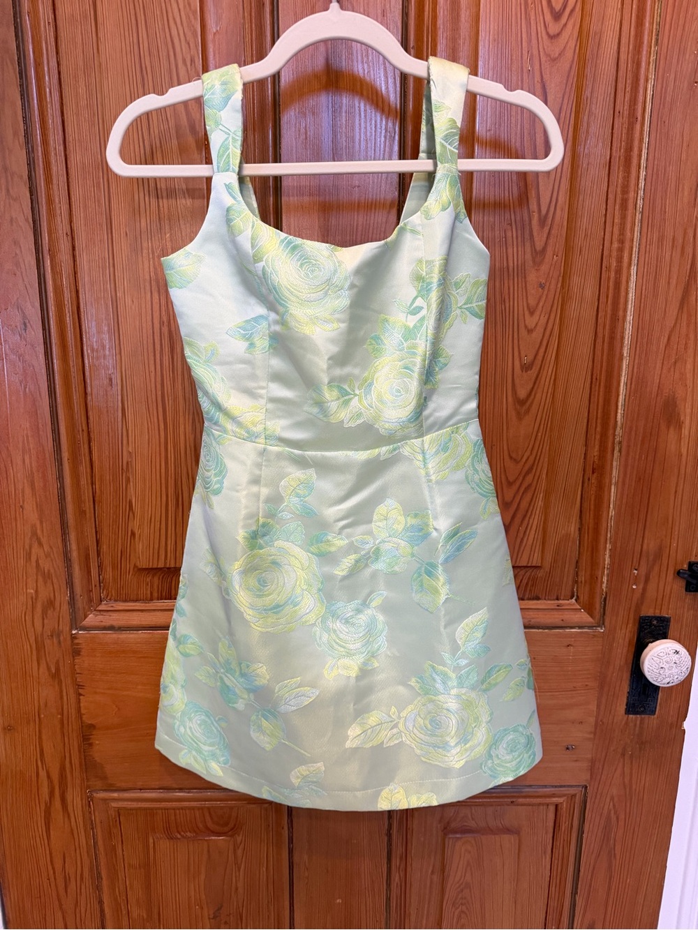 Lulu's Mint Green Floral Mini Dress